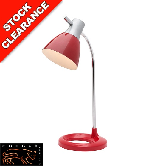 Cougar Tara Desk Lamp (Globe not included) - Red