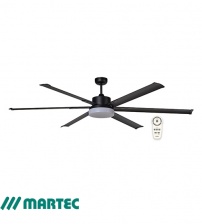 Martec Albatross 72" DC Motor Ceiling Fan with 24W LED Light CCT Switch and Remote Control - Black
