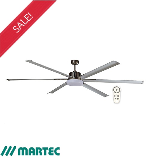 Martec Albatross 72" DC Ceiling Fan, Light & Remote - Aluminium