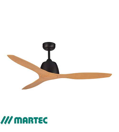 Martec Elite 48" Ceiling Fan - Matt Black with Bamboo Finish Blades