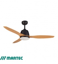 Martec Elite 48" Ceiling Fan with 20W LED Light CCT Switch - Matt Black with Bamboo Finish Blades