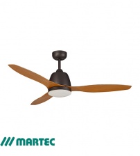 Martec Elite 48" Ceiling Fan with 20W LED Light CCT Switch - Old Bronze with Merbau Finish Blades