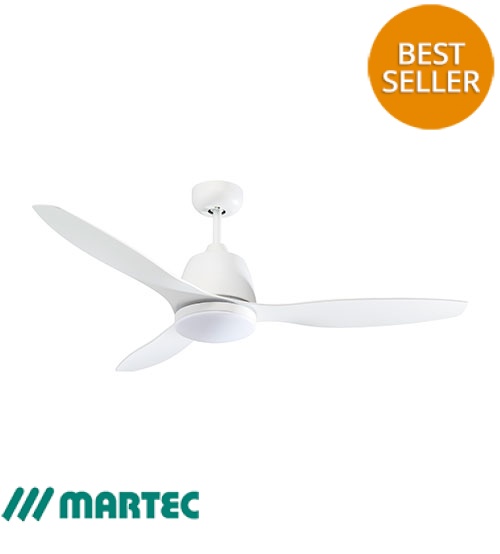 Martec Elite 48" Ceiling Fan with 20W LED Light CCT Switch - White