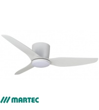 Martec Flush Hugger Style Low Profile Ceiling Fan 50" with Tricolour Step Dimming LED Light - White Satin