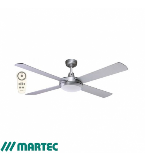 Martec Lifestyle 52" DC Motor Ceiling Fan with 24W CCT LED and Remote Control - Brushed Aluminium
