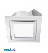 Ventair Pro-V Airbus Square Exhaust Fan 250mm with LED Light - White